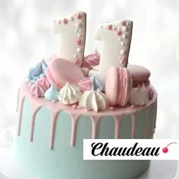 Торт с макаронс на 11 лет TM1L0013656 фото и оформление торта