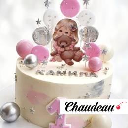 Торт девочка и мишка Тедди на год TDMT013687 фото и оформление торта