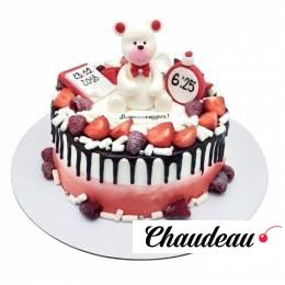 Торт на годик с фруктами №1397 Торт на годик с фруктами №1397