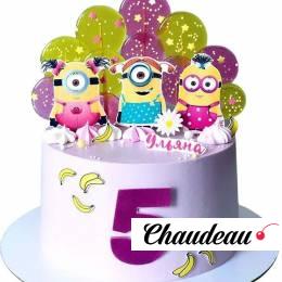 Торт с Девочками Миньонами №2579 Торт с Девочками Миньонами №2579