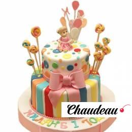 Торт С девочкой и топперами №576