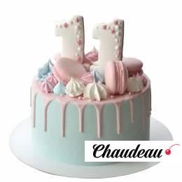 Торт с макарунами на 11 лет №2429