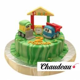 Торт с машинками для мальчика на 2 года №697