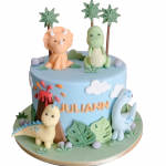 Торт с мультяшными динозаврами без мастики TMDM013796