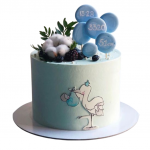 Торт с метрикой бело-голубой TMB0013719