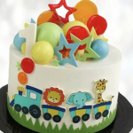 Торт паровозик с животными TPZH0013717 фото и оформление торта