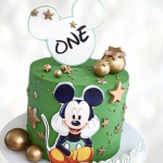 Торт зеленый с Микки Маусом TZMM013739 фото и оформление торта