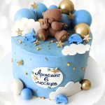 Торт медвежонок в созвездиях и облаках TMSO013770 фото и оформление торта