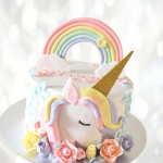 Торт радуга и единорожка TRE0013775 фото и оформление торта