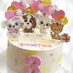 Торт лесные жители на три года TLZH013793 фото и оформление торта