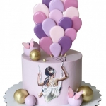 Торт с девочкой на шариках №2390