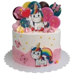 Торт с единорогом и бабочками №2632