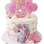 Торт с единорогом и цифрой №2104