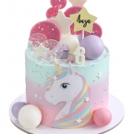 Торт с единорогом с радужной гривой №2091