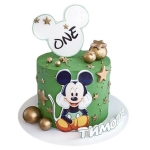 Торт с Микки Маусом зеленый №2903
