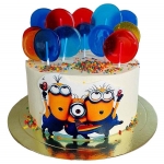 Торт с Миньонами и леденцами №2496
