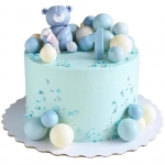 Торт с мишкой и зайкой на годик №2460