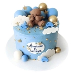 Торт с мишкой в облаках и звездах №2887