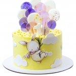 Торт с зайцем на воздушных шариках №2161
