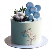 Торт с метрикой бело-голубой TMB0013719