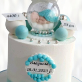 Торт детская метрика с данными TDMD013726 фото и оформление торта