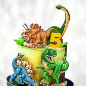 Торт динозавры на 5 лет TD5L0013741 фото и оформление торта