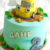 Торт желтый автомобиль TZHA013788 фото и оформление торта