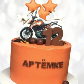 Торт байкерский мотоцикл на 12 лет TBM1013792 фото и оформление торта