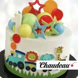 Торт паровозик с животными TPZH0013717 фото и оформление торта