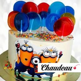 Торт Миньоны и леденцы TML00013759 фото и оформление торта
