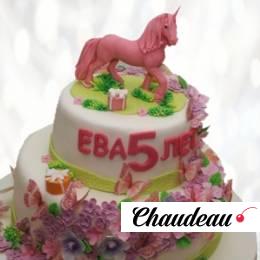 Торт единорожка девочке на пятилетие TEDP013769 фото и оформление торта