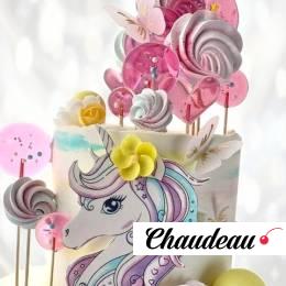 Торт сказочный единорог и бабочки на 5 лет TSEB013771 фото и оформление торта