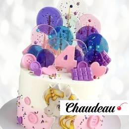 Торт единорог с топперами на 4 года TET40013777 фото и оформление торта