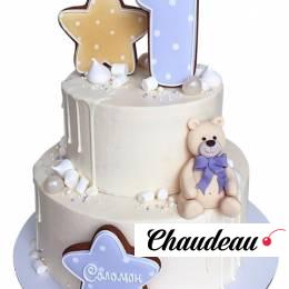 Торт с Мишкой и звездочками из пряников №1702 Торт с Мишкой и звездочками из пряников №1702