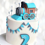 Торт паровозик на 2 года TP2G0013829 фото и оформление торта