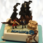 Торт пиратский фрегат TPF0013851 фото и оформление торта