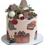 Торт с картинками в виде котиков №1913