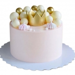 Торт с короной и шариками без мастики №2458