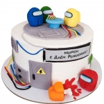 Торт с персонажами Амонг Ас №2221