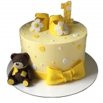 Торт с пинетками, мишкой и бантом №2481