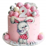 Торт с зайчиком для девочки на 2 года №2322