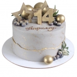 Торт с золотыми звездами и шарами №2084