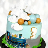 Торт паровоз на три года TPTG013831 фото и оформление торта
