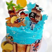 Торт пираты и попугай TPP00013855 фото и оформление торта