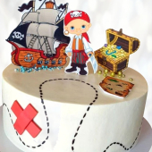 Торт крем и пират TKP0013857 фото и оформление торта