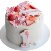 Торт с клубникой на годик №2505