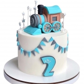 Торт с паровозиком на 2 года №2327