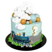 Торт с паровозиком на 3 года №2763
