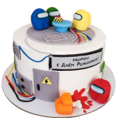 Торт с персонажами Амонг Ас №2221