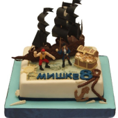 Торт с пиратами и кораблем №690